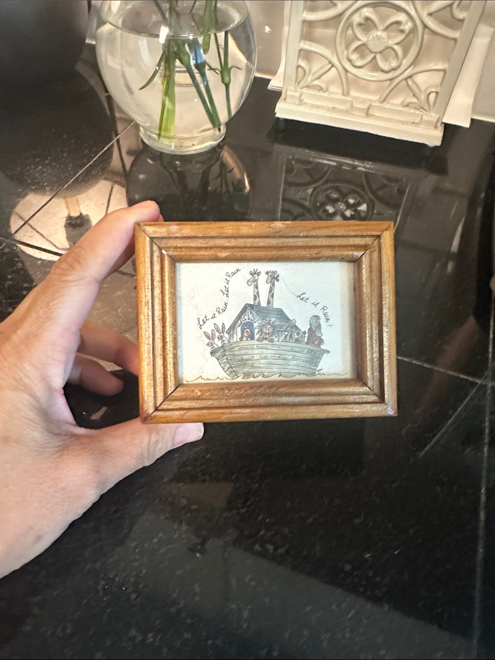Wood Frame Noah's Ark Art Print - Brown